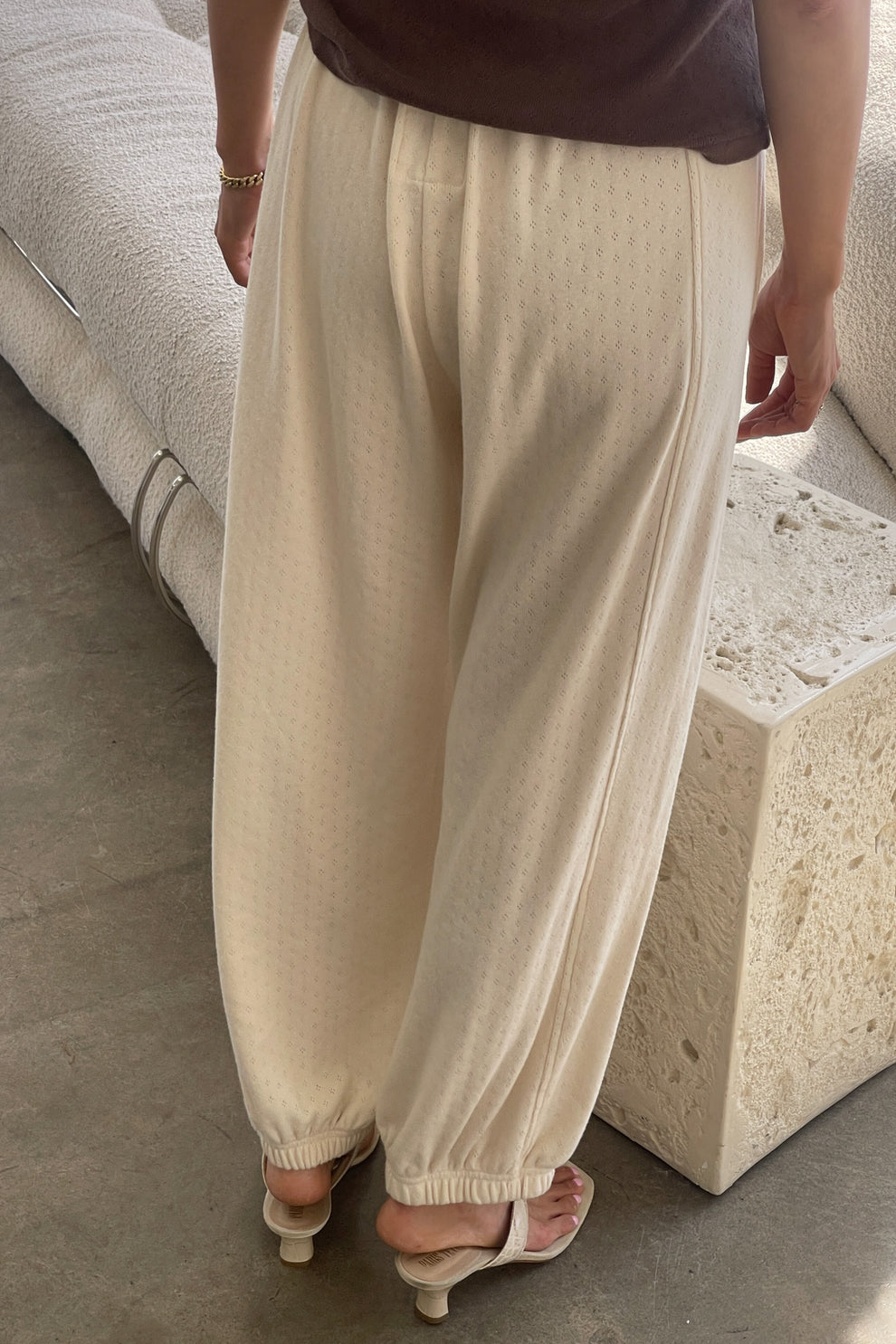 Pointelle Balloon Pants - Naturel