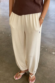 Pointelle Balloon Pants - Naturel