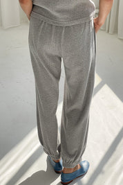 Pointelle Balloon Pants - Melange Grey