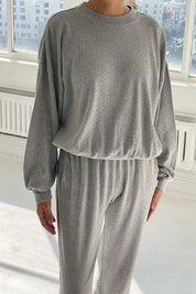Pointelle Core Sweatshirt - Melange Grey