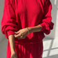 Pointelle Core Sweatshirt - Red Apple