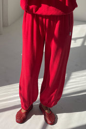 Pointelle Balloon Pants - Red Apple