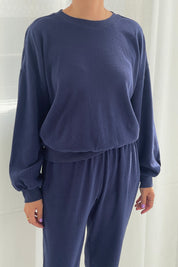 Pointelle Core Sweatshirt - Navy