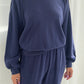 Pointelle Core Sweatshirt - Navy