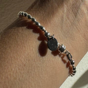 Oval Sterling Beaded Bracelet
