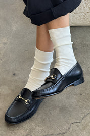 White Crisp Step Socks