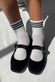 White + Black Girlfriend Socks