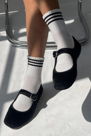 White + Black Girlfriend Socks