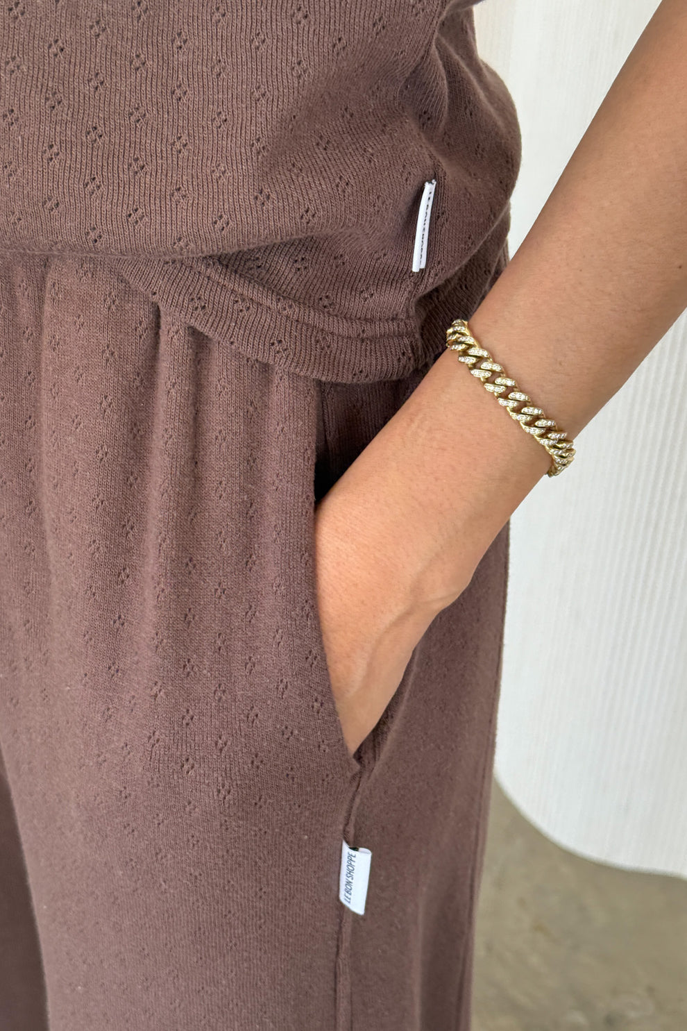 Pointelle Balloon Pants - Chocolate