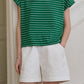 Chérie Tee - Green/White