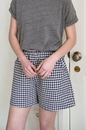 City Shorts - Navy Gingham