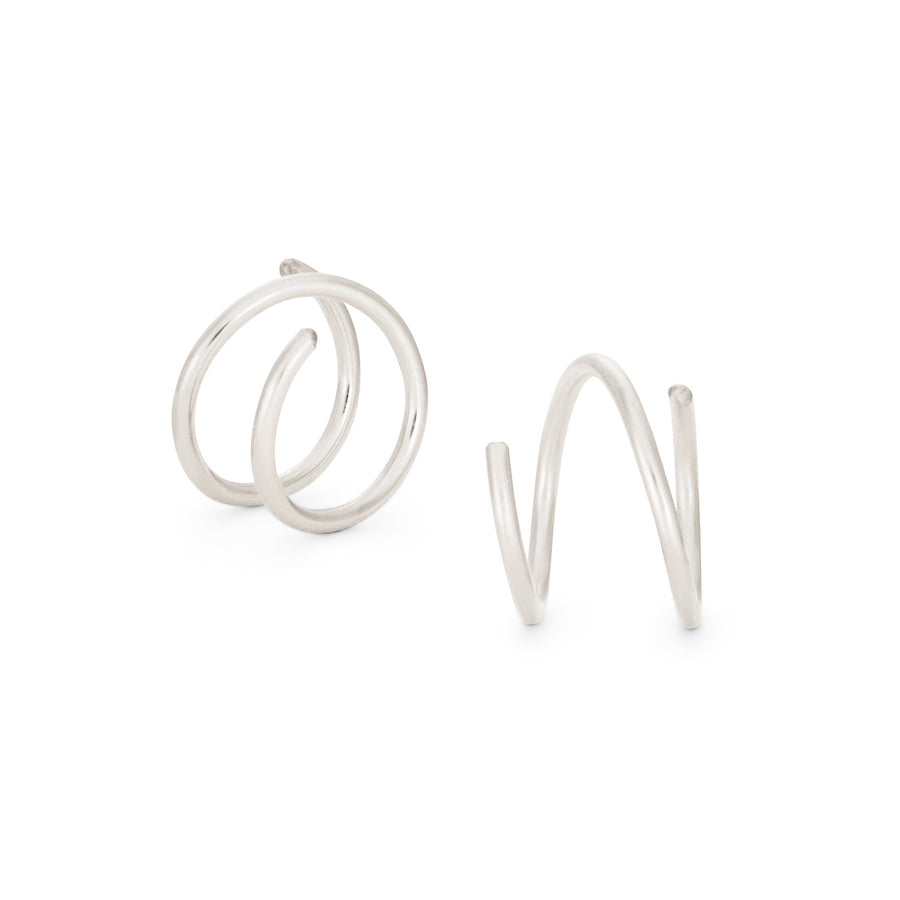Silver Nautilus Hoops