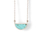 One Half Pendant Necklace - Number 8 Turquoise, Sterling Silver