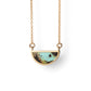 One Half Pendant Necklace - Blackjack Turquoise, 14K Yellow Gold