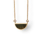 One Half Pendant Necklace - Green Jade, Yellow Gold