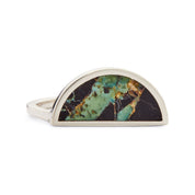One Half Ring - Blackjack Turquoise, Sterling Silver