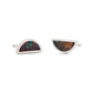 One Half Studs - Matrix Boulder Opal, Sterling Silver