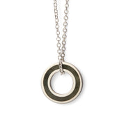 Orbit Pendant - Green Jade, Sterling Silver