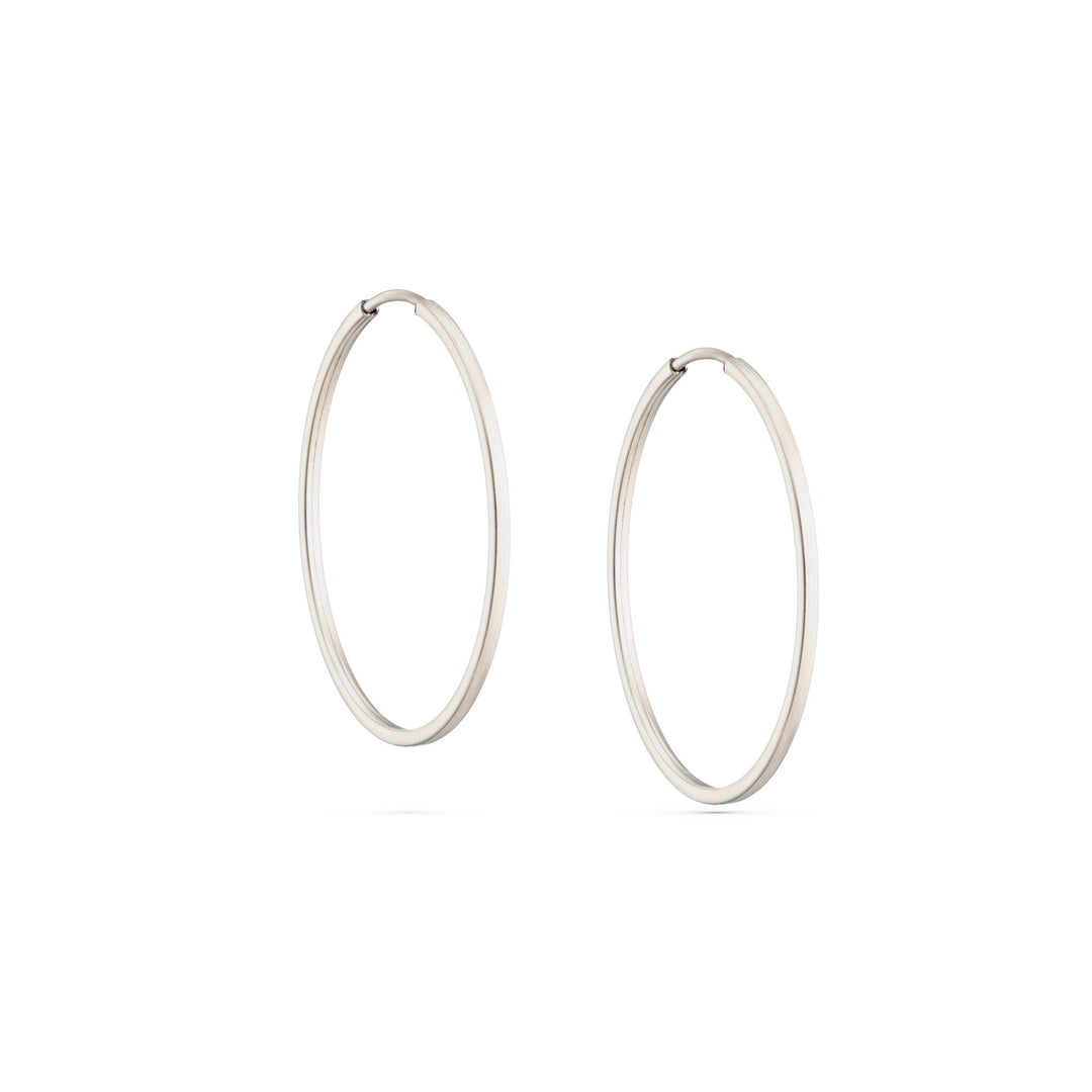 Medium Oroboro Hoops - Silver