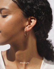 Medium Oroboro Hoops - Silver