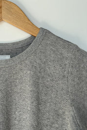 Pointelle Babe Tee - Melange Grey