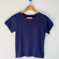 Pointelle Babe Tee - Navy