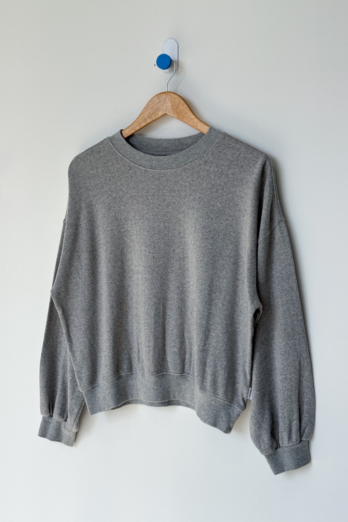 Pointelle Core Sweatshirt - Melange Grey