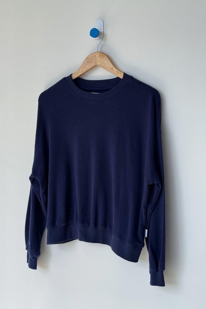 Pointelle Core Sweatshirt - Navy