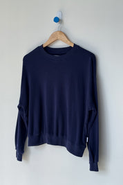 Pointelle Core Sweatshirt - Navy