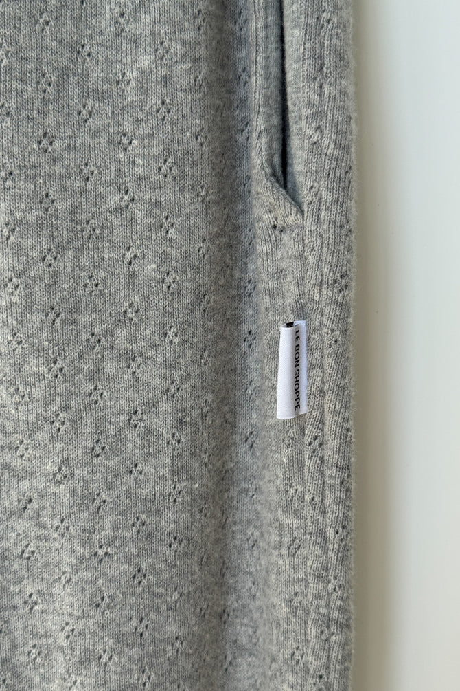Pointelle Balloon Pants - Melange Grey