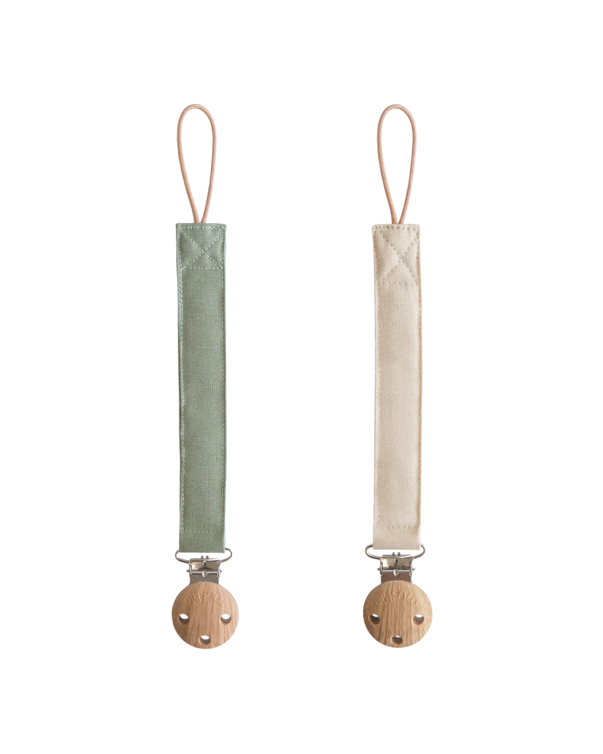 Linen Pacifier Clip 2-Pack
