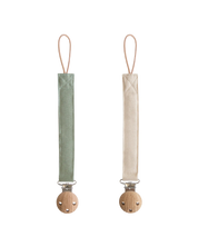 Linen Pacifier Clip 2-Pack