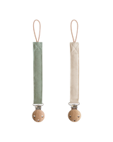 Linen Pacifier Clip 2-Pack