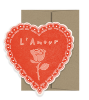 Rose Heart Die Cut Card