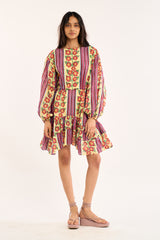 Mira Print Dress - Buttercream Iris