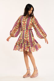 Mira Print Dress - Buttercream Iris