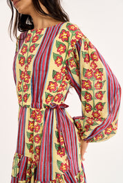 Mira Print Dress - Buttercream Iris