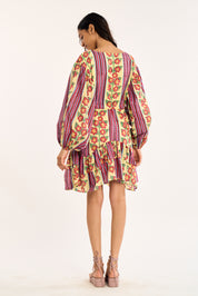 Mira Print Dress - Buttercream Iris