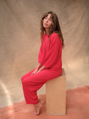 Jeanie Pant - Cherry Red
