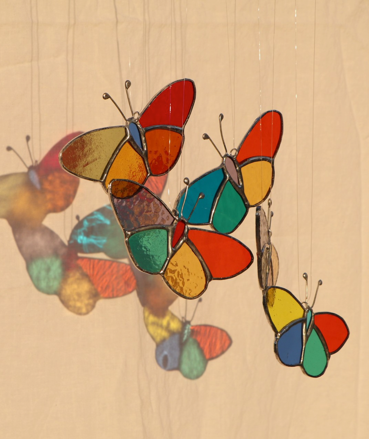 Butterfly Stained Glass Charm - Multicolor