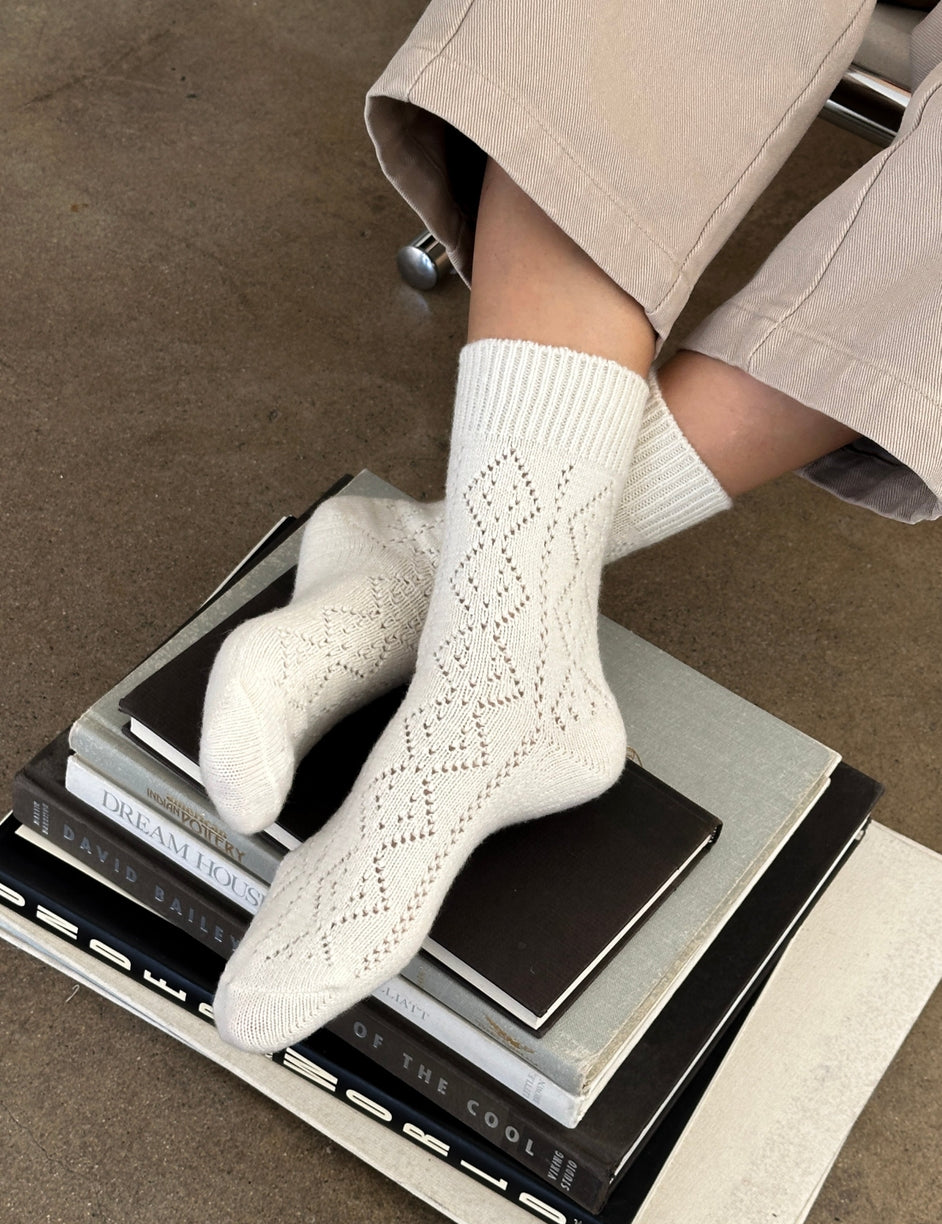 Cashmere Pointelle Socks