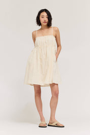 Embroidered Spaghetti Mini Dress