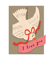 Love You Bird Die Cut Card