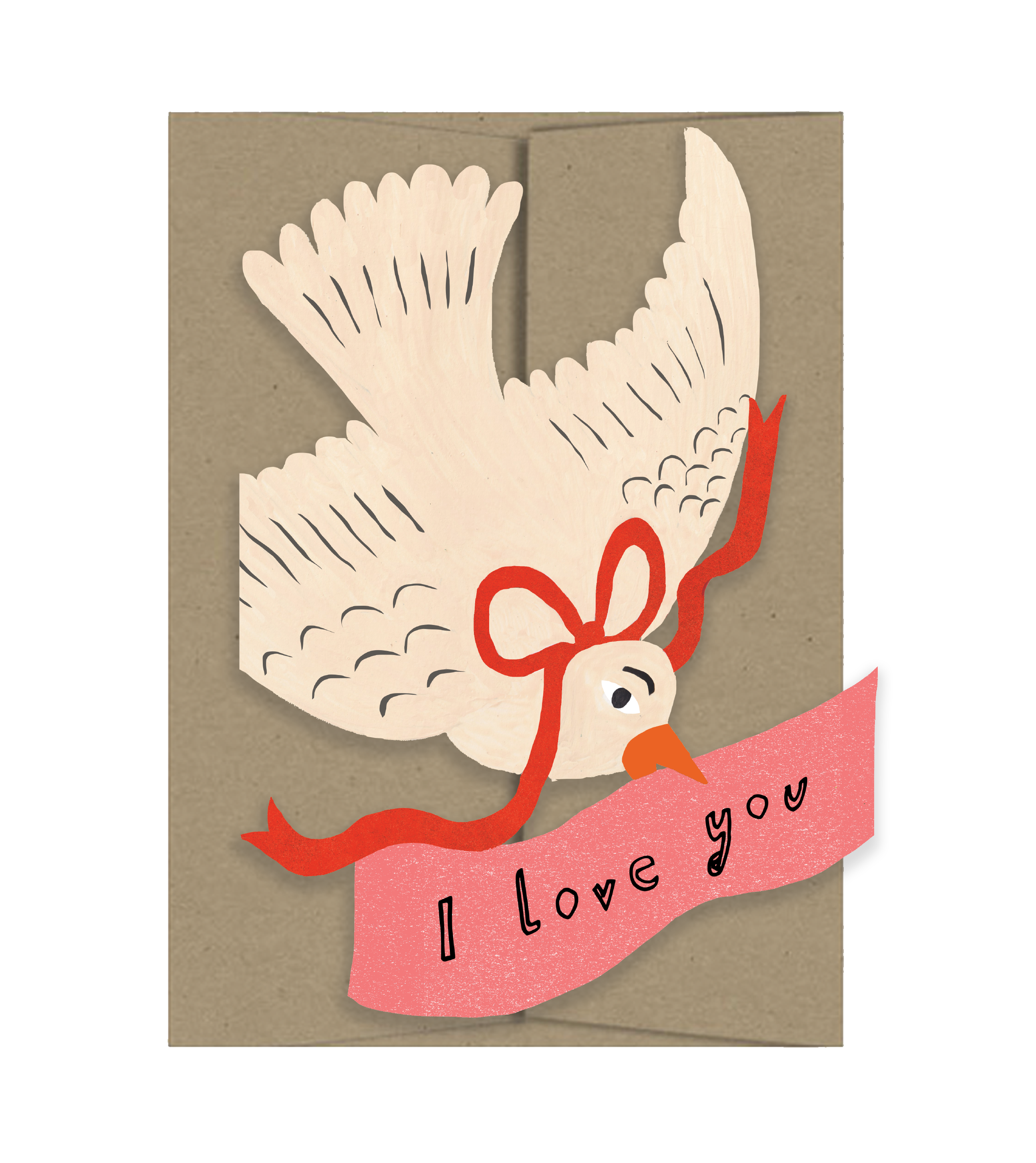 Love You Bird Die Cut Card