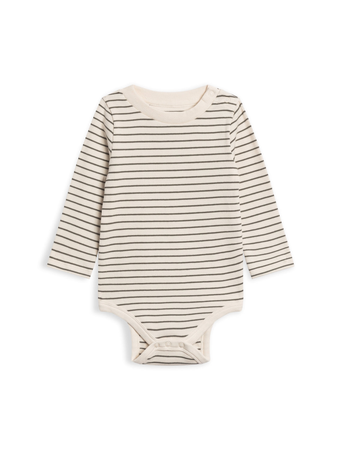 Sammy Ribbed Long Sleeve Bodysuit - Olive Stripe