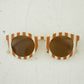 Kids Striped Sunglasses - Brown + Ivory