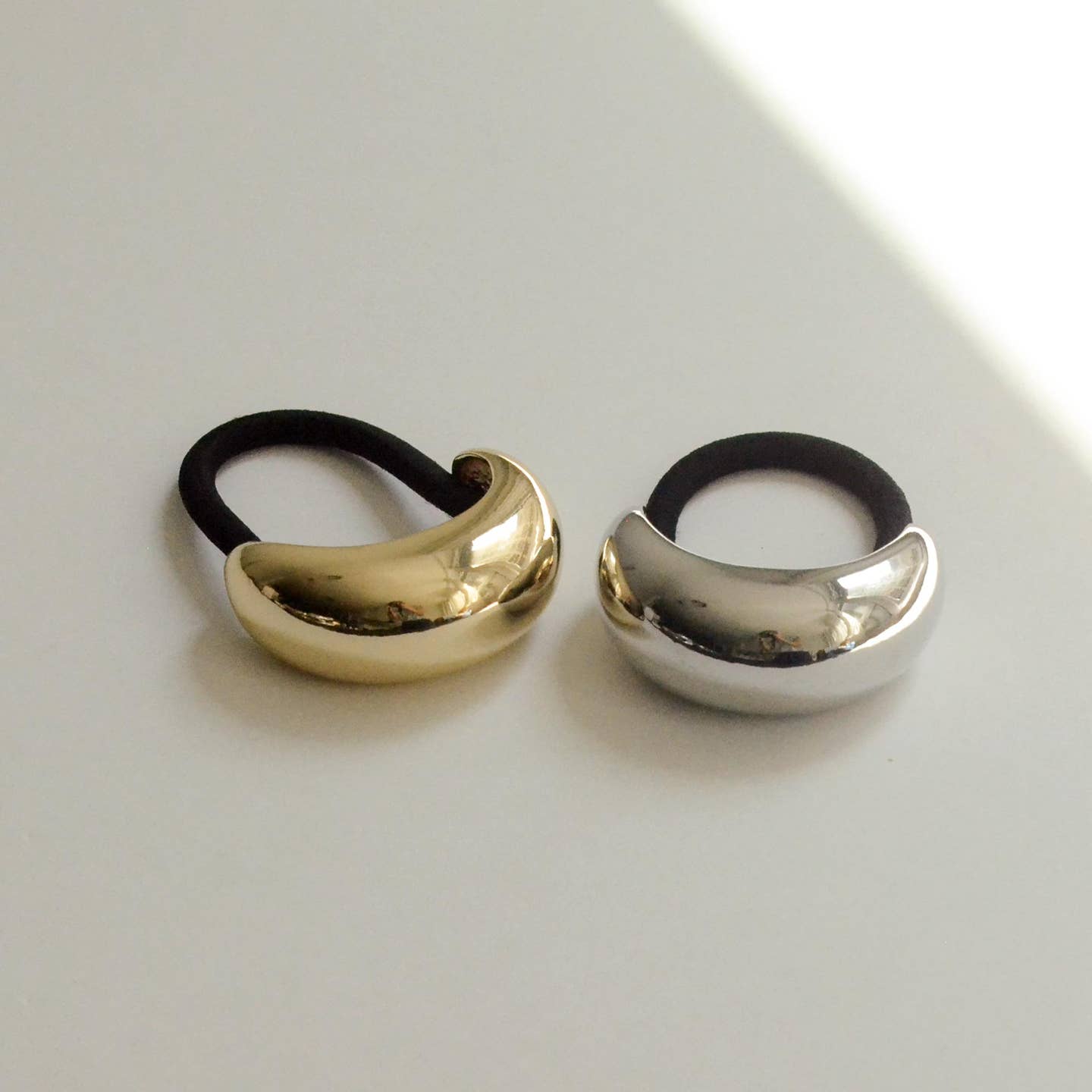 Narrow Crescent Metal Cuff Hair Tie