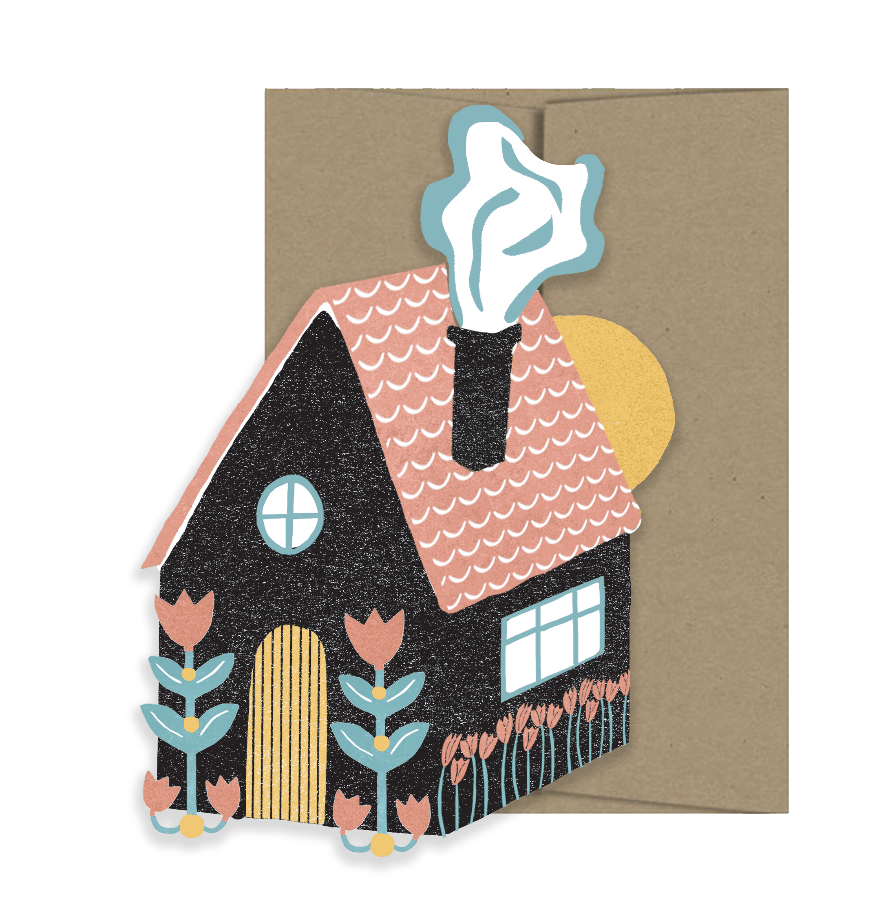 Folk Home Die Cut Card