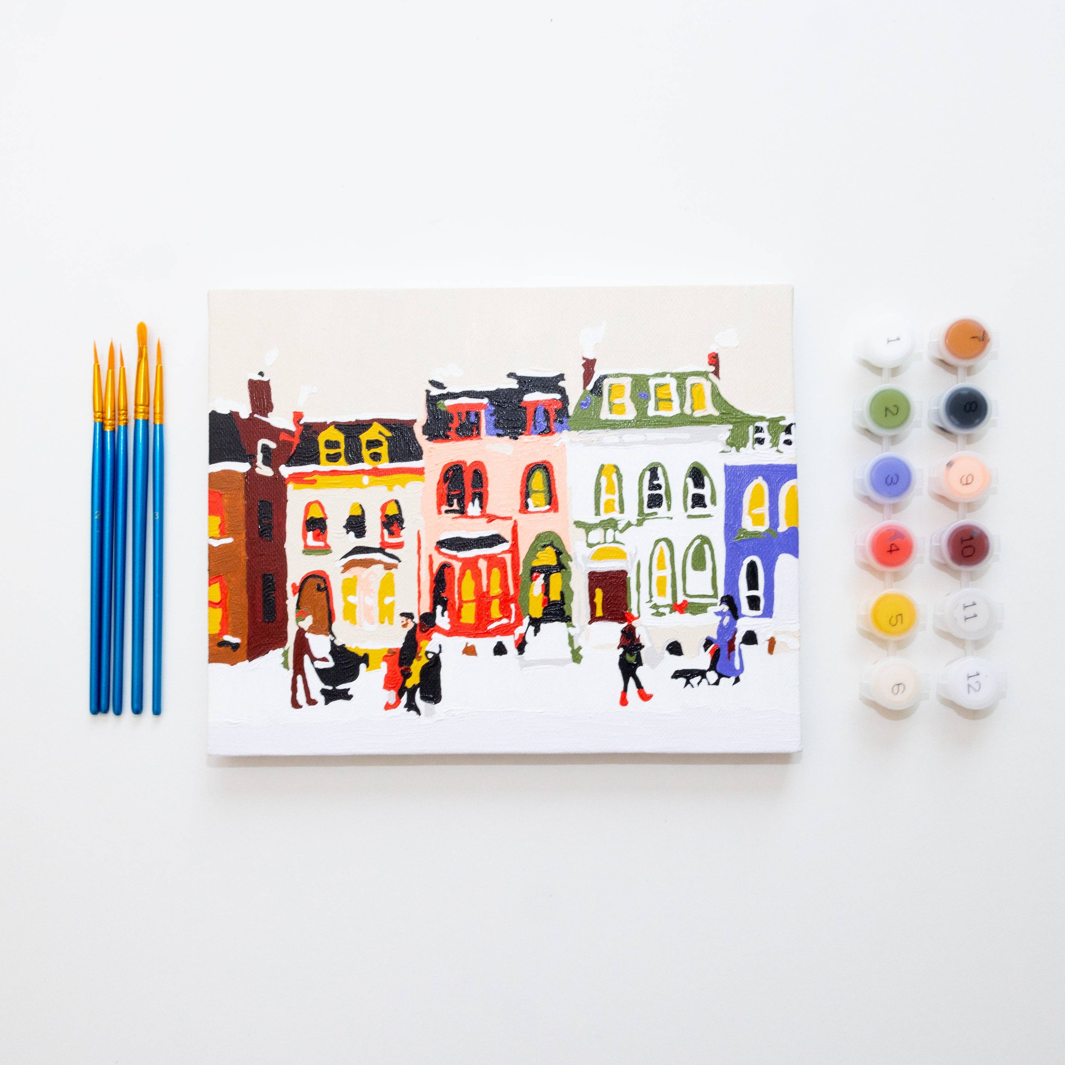 Holiday Townhomes Paint by Numbers Mini Kit