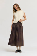 Plaid Smocked Skirt
